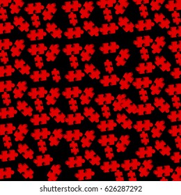 3D puzzle isolated on black background. Vector illustration.
