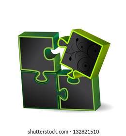 3D Puzzle - Isolated On White Background - Vector Illustration, Graphic Design - Editable For Your Design. Puzzle Logo