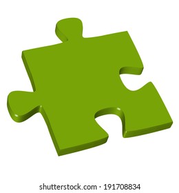 3D Puzzle piece green