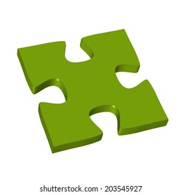 3D Puzzle piece green