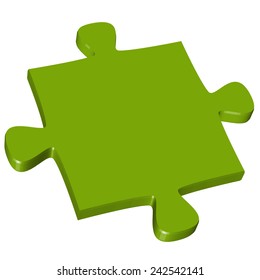 3D Puzzle piece green