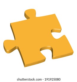 3D puzzle piece yellow