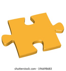 3D Puzzle Piece Yellow