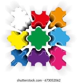 3D puzzle pieces. Vector illustration EPS10