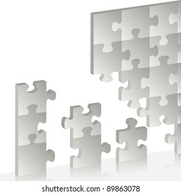 3D Puzzle Pieces, vector illustration