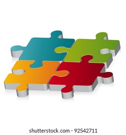 3D puzzle. Vector illustration