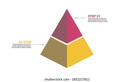 3D Pyramid 2 Steps Infographic . This infographics is very ideal for any business presentations