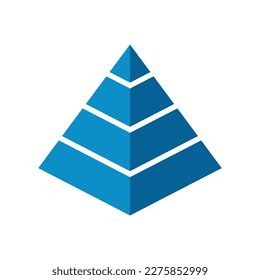 3D-Pyramidendiagramm-Infografik-Symbol, Vektorgrafik auf weißem Hintergrund