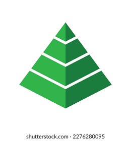 3D pyramid chart graph infographics diagram icon vector on white background