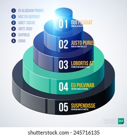 3d pyramid chart template on white background. EPS10