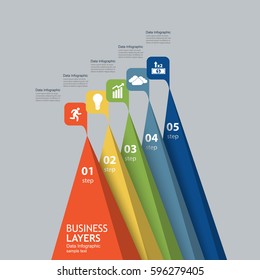 3d pyramid growth in business development indicators. Vector colorful infographic presentation