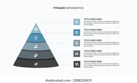 3D Pyramid Hierarchy Infographic Template Design with 7 Layers