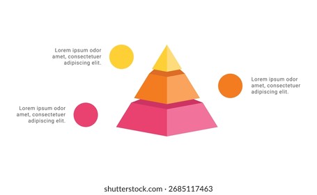 3d Pyramide Infografik Template Design mit 3 Ebenen