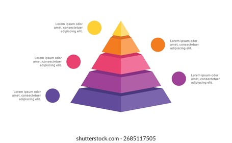 Diseño de Plantilla de infografía de pirámide 3D con 5 niveles