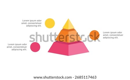 3d pyramid infographic template design with 3 levels