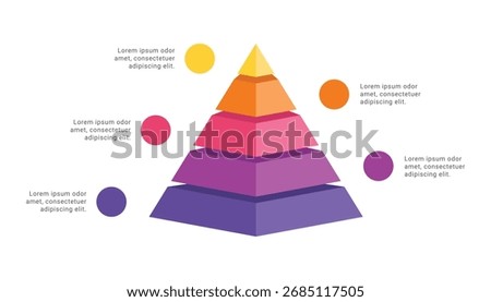 3d pyramid infographic template design with 5 levels