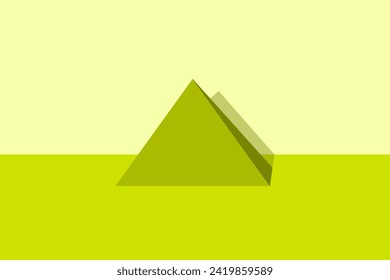 3d pyramid on flat plane illustration