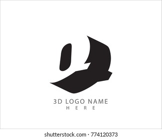 3D Q letter vector with white background