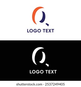 3D Q Logo Flat Alphabet logo Vector