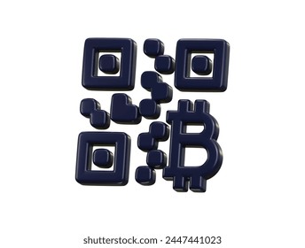 3d qr code icon vector illustration