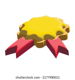 3D quality guarantee vector medal with star and ribbon. Vector illustration icon realistic 3d graphics medal , high quality rating