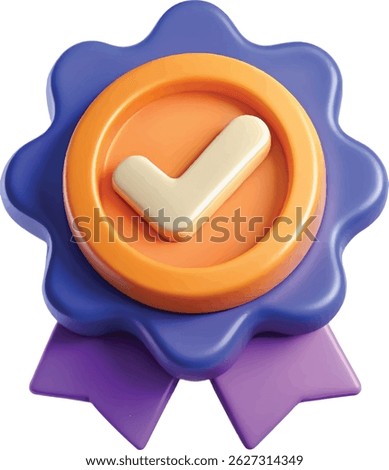 3d quality guarantees a medal with check mark
