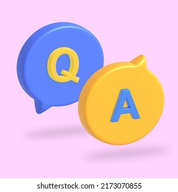 3D question and answer icon set vector