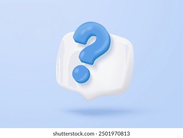 3d question answer sign or problem icon. speak bubbles question mark sign or ask FAQ and QA answer solution information. 3d answer speech bubbles icon vector render illustration