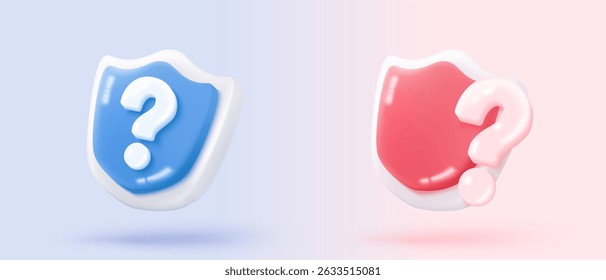 3d question answer sign or problem icon. speak bubbles question mark sign or ask FAQ and QA answer solution information. 3d answer speech bubbles icon vector render illustration