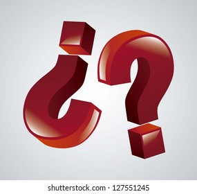 3d question icon over gray background. vector illustration