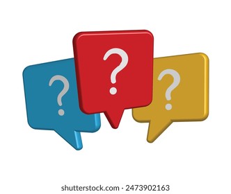 3d question mark concept vector illustration