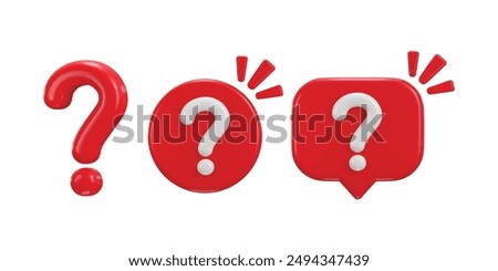 3d question mark icon on a asking FAQ and QNA answer solution information. Having on a question mark icon set vector illustration