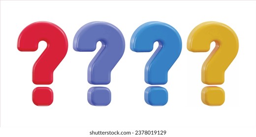 3d question mark icon set