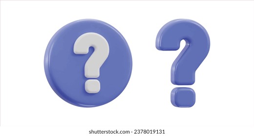 3d question mark icon set