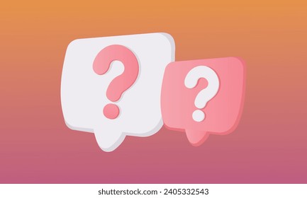 3D question mark icon sign or ask FAQ and QA answer solution information. Have a question, question answer sign or problem.3d handmade.