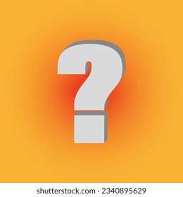 3d question mark on orange background. White questionmark. Vector illustration. EPS 10.