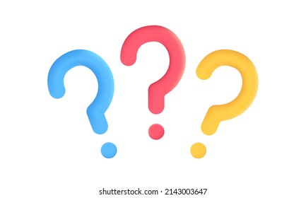 3d question mark realistic icon vector concept. Trendy modern design illustration isolated
