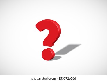 3D question mark with a shadow of an exclamation mark, vector illustration