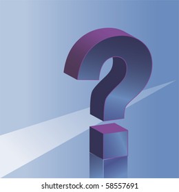 3D question mark, vector background