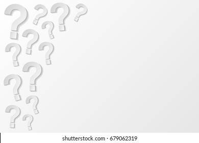 3d question marks on bright background. Vector.