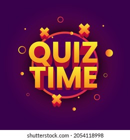 3D Quiz Time Logo Vector Template