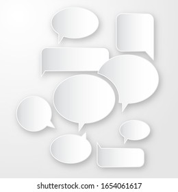 3d quote label, blank message template vector graphic illustration for business presentation