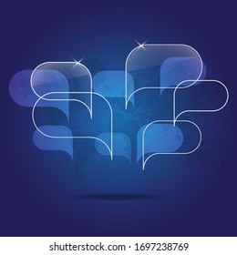 3d quote label, blank message template vector graphic illustration for business presentation