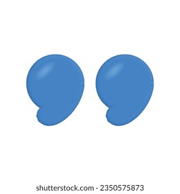 3d quote realistic render design in cute cartoon style volumetric icons of quotation marks. Innovative Quote speech bubble template. Modern Minimal 3d render cartoon design quotation bubble message