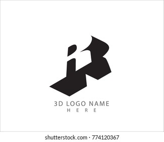 3D R letter vector with white background