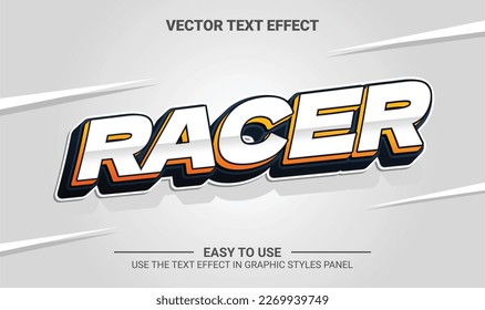 3d racer editable text effect