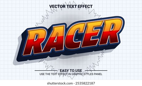 3d racer editable text effect