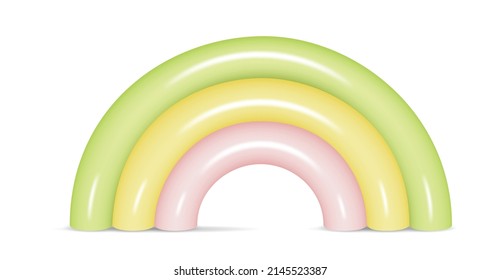 3.ª arcoiris en tonos pastel. Ilustración vectorial.