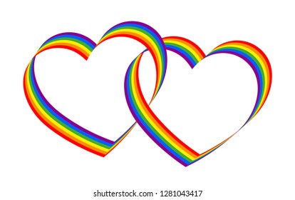 3d rainbow ribbon heart