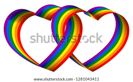 3d rainbow ribbon heart